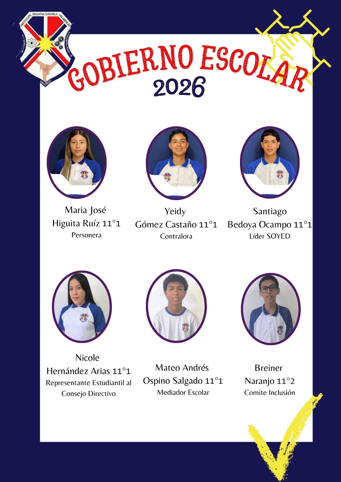 CONFORMACIÓN GOBIERNO ESCOLAR CIUDADELA 2026